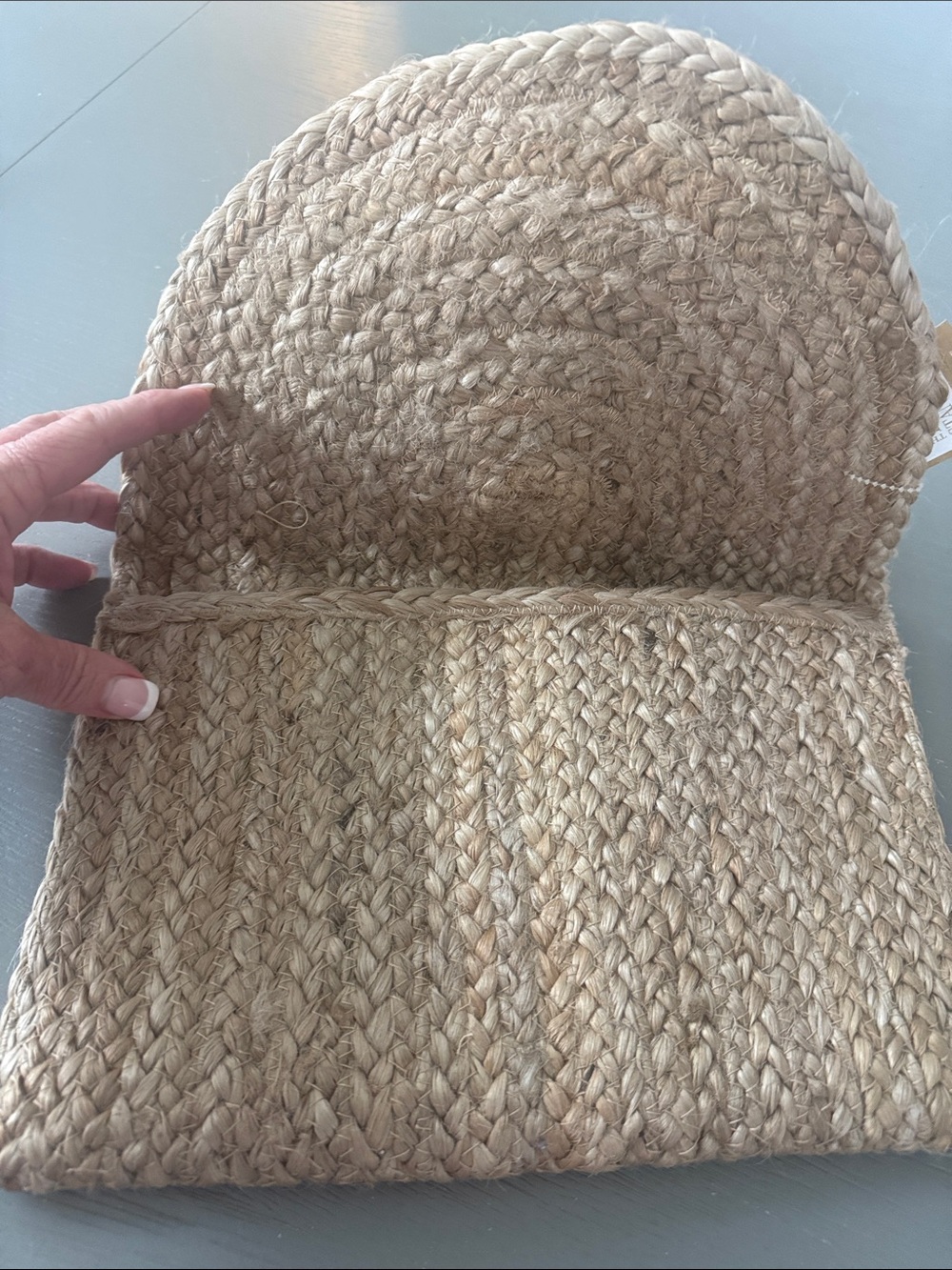 NWT Woven Jute Clutch Bag in Natural Tan - Picture 2 of 3
